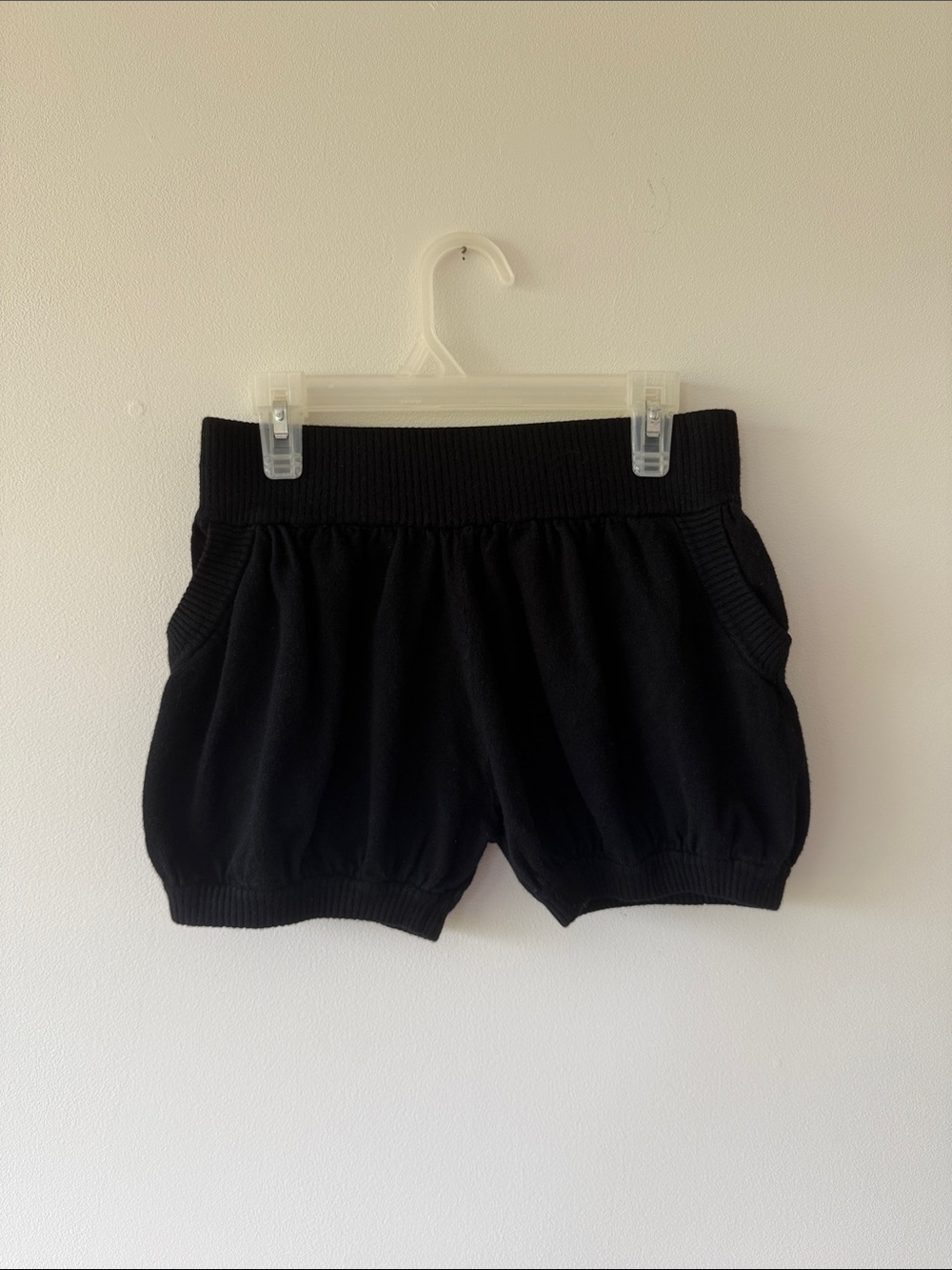 Sugar and Bruno Kids Black Knit Bubble Shorts with Elastic Waistband